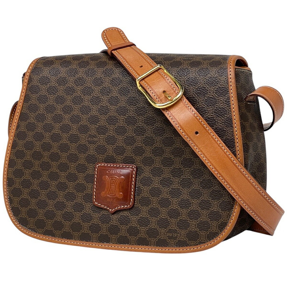 Celine Macadam shoulder bag cross Body Bum Crossbody Belt canvas brown
